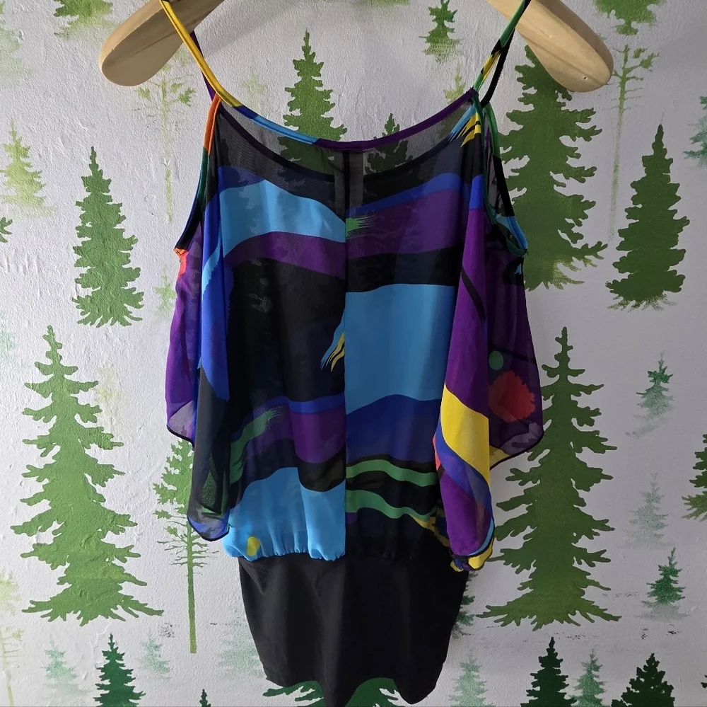 Colorful Imagine Abstract Women's Blouse - Picture 2 of 7